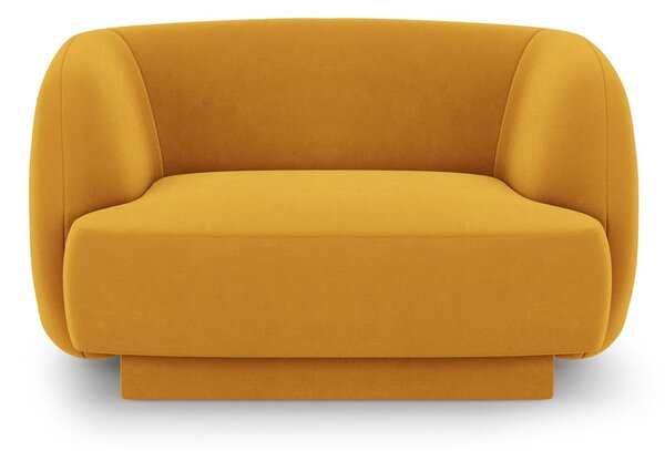 Senf žuta baršunasti fotelja Miley – Micadoni Home