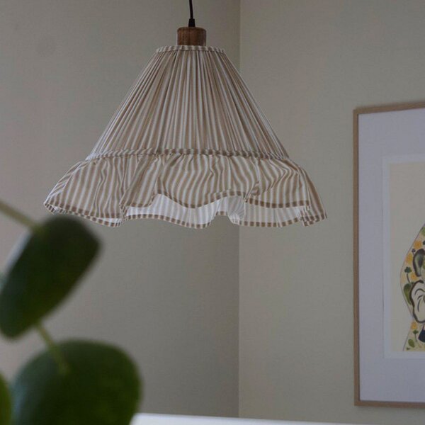 PR Home Estrid viseća lampa, bež, tkanina, Ø 40 cm, E27, prigušiva, Bež, Dnevni boravak/blagovaonica, Tkanina / tekstil