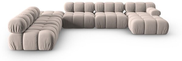Bež baršunasti sofa 379 cm Bellis – Micadoni Home