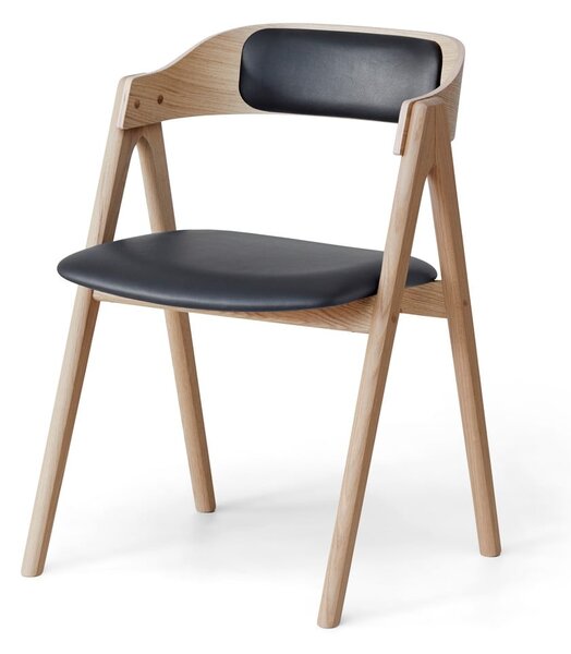 Blagovaonska stolica crna/prirodna koža Mette - Hammel Furniture