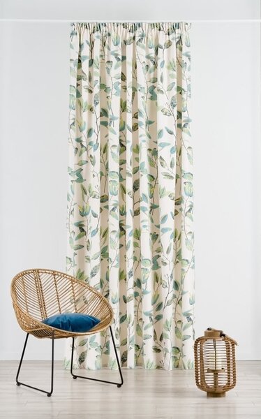 Zelena/krem zavjesa s kukama 210x260 cm Maui – Mendola Fabrics