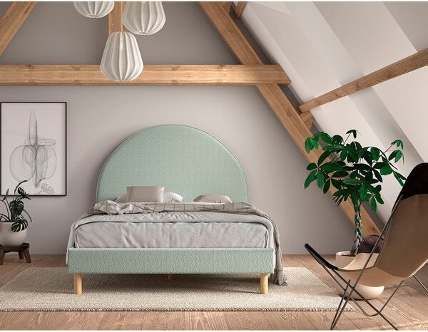 Zeleni tapecirani krevet s podnicom 140x200 cm MOON – Vipack
