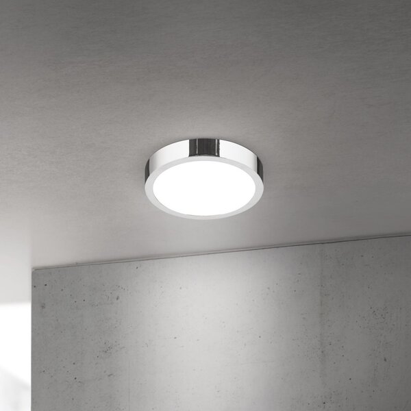 ORION LED stropna svjetiljka Disc, kromirana, Ø 14 cm, CCT, metalna, prigušiva, Metalik, Dnevni boravak/blagovaonica, Aluminij