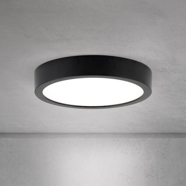 ORION LED stropna svjetiljka Disc, crna Ø 14 cm, CCT metal/plastika, prigušiva, Crno, Dnevni boravak/blagovaonica, Aluminij