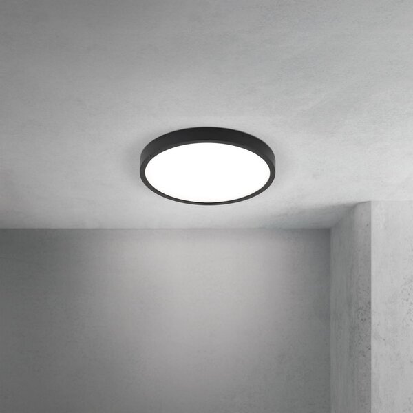 ORION LED stropna svjetiljka Disc, crna Ø 24 cm, CCT metal/plastika, prigušiva, Crno, Dnevni boravak/blagovaonica, Aluminij