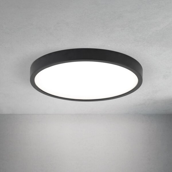 ORION LED stropna svjetiljka Disc, crna Ø 24 cm, CCT metal/plastika, prigušiva, Crno, Dnevni boravak/blagovaonica, Aluminij