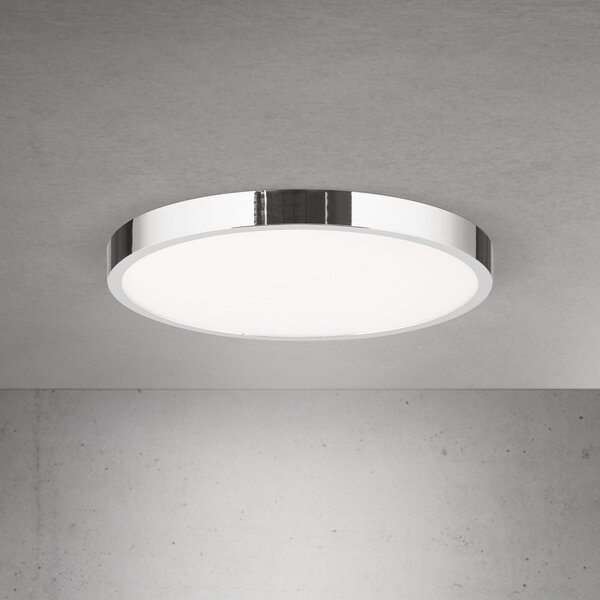 ORION LED stropna svjetiljka Disc, kromirana, Ø 28 cm, CCT, metalna, prigušiva, Metalik, Dnevni boravak/blagovaonica, Aluminij