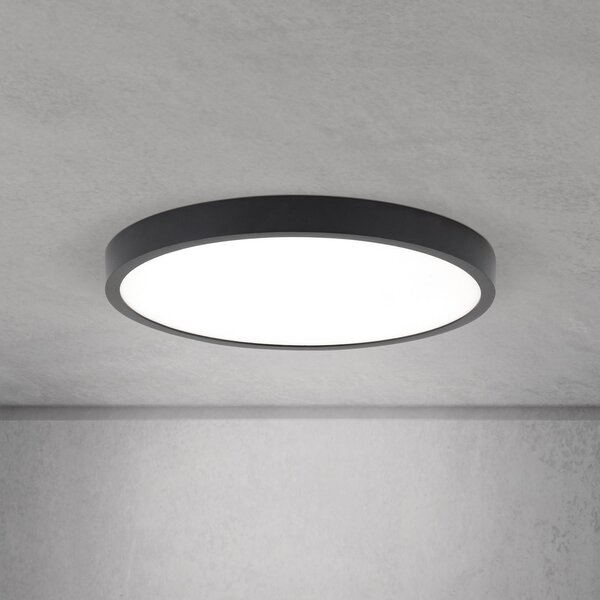 ORION LED stropna svjetiljka Disc, crna Ø 28 cm, CCT metal/plastika, prigušiva, Crno, Dnevni boravak/blagovaonica, Aluminij