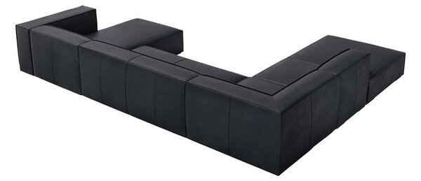 Tamno plava kožna kutna garnitura (s lijevim kutom) Madame – Windsor & Co Sofas