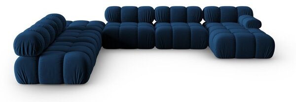 Plava baršunasti sofa 379 cm Bellis – Micadoni Home