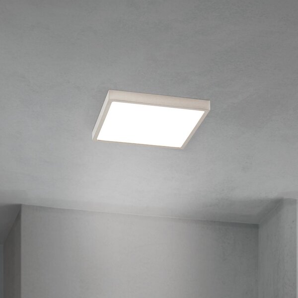 ORION LED stropna svjetiljka Disc, satenska završna obrada boje nikla, duljina 24 cm, prigušiva, Metalik, Dnevni boravak/blagovaonica, Aluminij