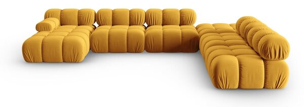 Žuta baršunasti sofa 379 cm Bellis – Micadoni Home