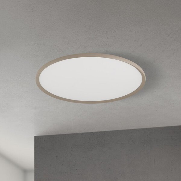 ORION LED stropna svjetiljka Kant, Ø 80 cm, kaki, CCT, metal/plastika, prigušiva, Zelena, Dnevni boravak/blagovaonica, Aluminij