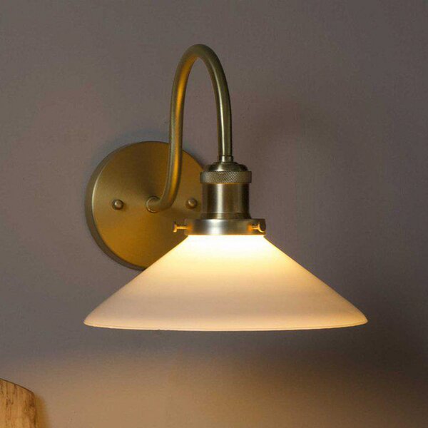 PR Home Zidna lampa August, zlatna/opal, visina 25 cm, E27, prigušiva, Zlato / mjed, Dnevni boravak/blagovaonica, Metal