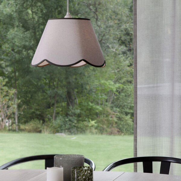 PR Home Nell viseća svjetiljka, mahovinasto zelena, Ø 35 cm, E27, tkanina, prigušiva, Bijela, Dnevni boravak/blagovaonica, Tkanina / tekstil