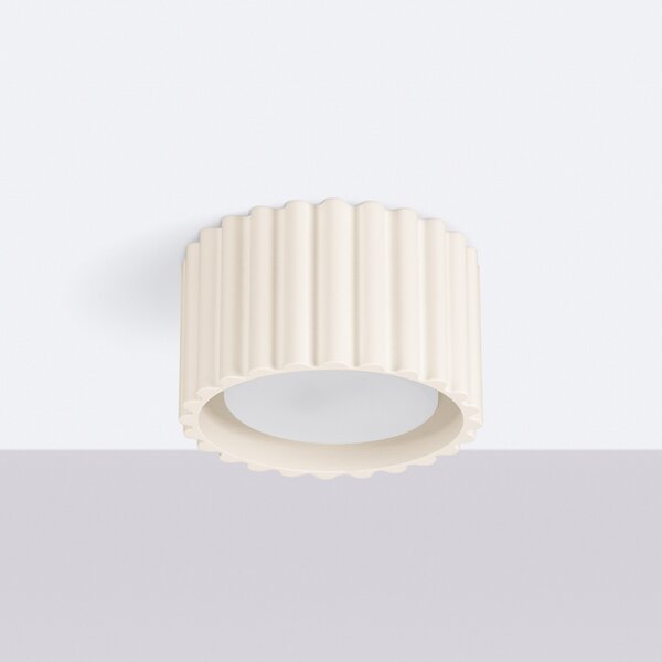 SOLLUX LIGHTING Stropna svjetiljka RIBLA, bež, Ø 10 cm, metal, GX53, prigušiva, Bež, Dnevni boravak/blagovaonica, Aluminij