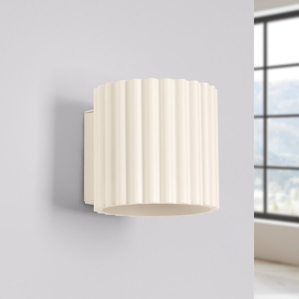 SOLLUX LIGHTING RIBLA zidna svjetiljka, bež, Ø 10 cm, metal, G9, prigušiva, Bež, Dnevni boravak/blagovaonica, Aluminij, Zid okrugli