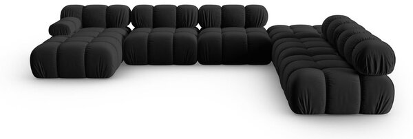 Crna baršunasti sofa 379 cm Bellis – Micadoni Home