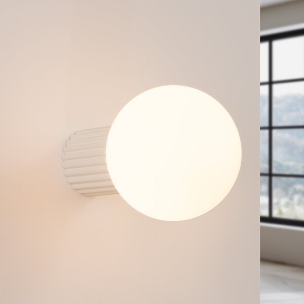 SOLLUX LIGHTING ORBI zidna svjetiljka, bež, staklo/metal, Ø 12 cm, IP44, G9, prigušiva, Bež, kupaonica, Aluminij, Metak