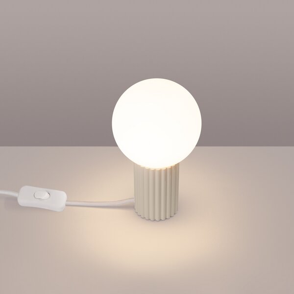 SOLLUX LIGHTING ORBI stolna lampa, bež, staklo/metal, visina 19 cm, G9, Bež, Dnevni boravak/blagovaonica, Aluminij