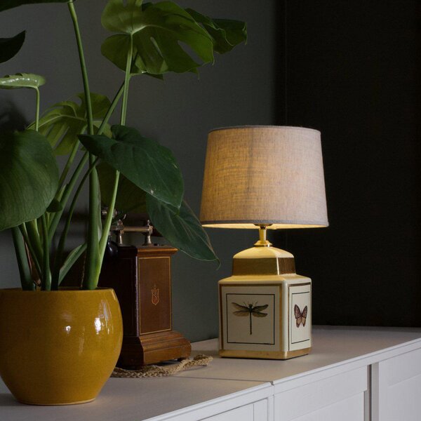 PR Home Lucca stolna lampa, pijesak, visina 45 cm, keramika, Bež, Dnevni boravak/blagovaonica, Tkanina / tekstil