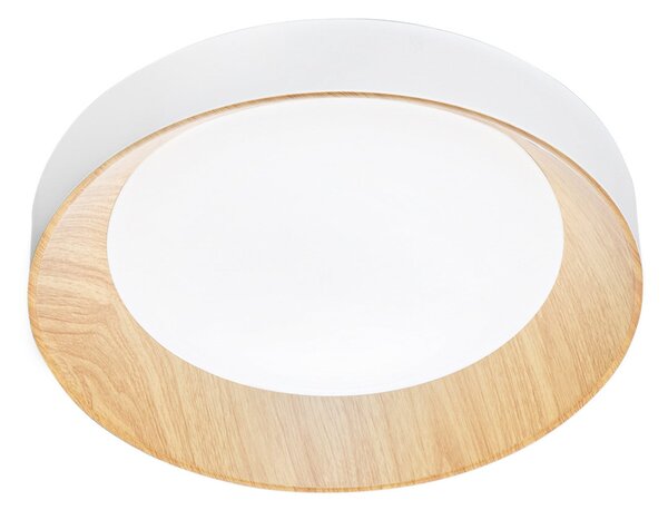 Luce Ambiente Design Arka LED stropna svjetiljka, Ø 40 cm, bijela/drveni izgled, metal, CCT, Bijela, Dnevni boravak/blagovaonica, Metal