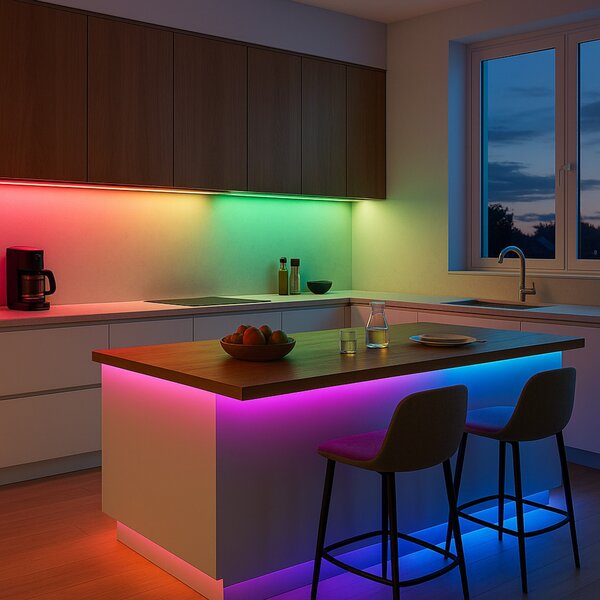 Calex Vista LED traka, duljine 10 m, RGB, CCT daljinski upravljač, prigušiva, Bijela, Dnevni boravak/blagovaonica, Plastika