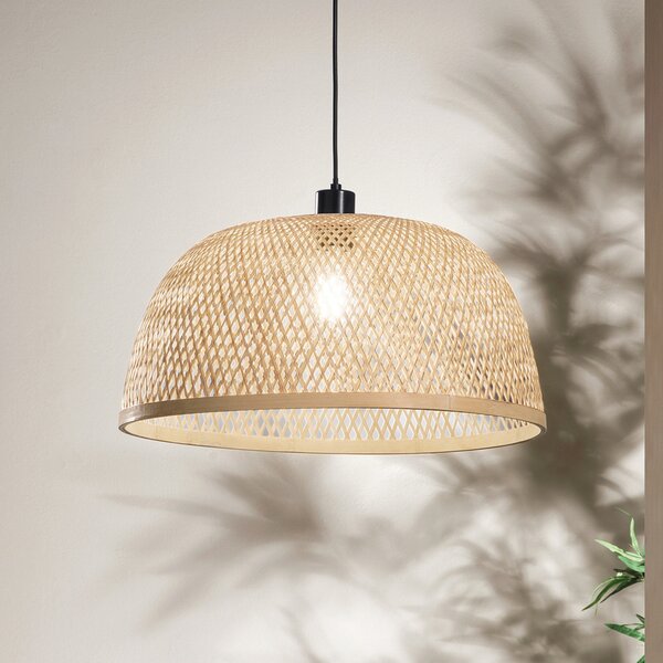 Luce Ambiente Design Viseća lampa od bambusa, smeđa, Ø 48 cm, bambus, prigušiva, Smeđa / hrđa, Dnevni boravak/blagovaonica, Bambus