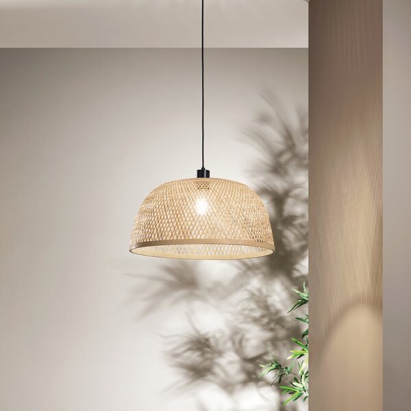 Luce Ambiente Design Viseća lampa od bambusa, smeđa, Ø 48 cm, bambus, prigušiva, Smeđa / hrđa, Dnevni boravak/blagovaonica, Bambus