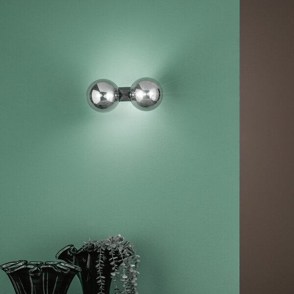 Luce Ambiente Design Zidna svjetiljka HONEY, visina 34 cm, crna/dimno siva, 2 svjetla, prigušiva, Crno, Dnevni boravak/blagovaonica, Staklo