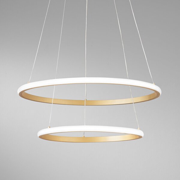 Luce Ambiente Design Axis LED viseća svjetiljka, Ø 60/40 cm, metalna CCT boja zlata, RGB, Zlato / mjed, Dnevni boravak/blagovaonica, Metal