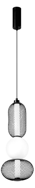 Luce Ambiente Design INKAS LED viseća svjetiljka, visina 53 cm, crna, staklo/metal, CCT, Crno, Dnevni boravak/blagovaonica, Staklo