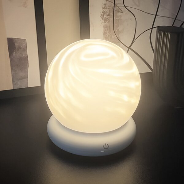 Briloner LUSTRO LED stolna lampa na baterije, bijela, Ø 15 cm, RGBW, dodirna prigušnica, prigušiva, Bijela, Dnevni boravak/blagovaonica, Plastika