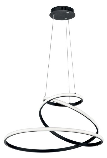Luce Ambiente Design LED viseća lampa COASTER, crna, Ø 60 cm, metalna, CCT, Crno, Dnevni boravak/blagovaonica, Aluminij