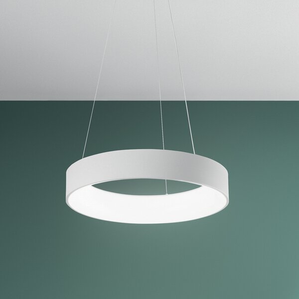 Luce Ambiente Design LED viseća svjetiljka Noah, bijela, Ø 60 cm, metalna, CCT, Bijela, Dnevni boravak/blagovaonica