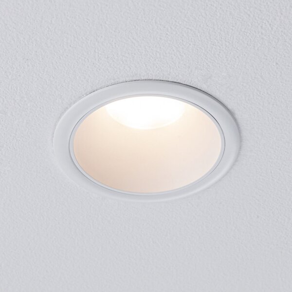 Paulmann LED ugradbena svjetiljka Cole Coin bijela Ø9cm IP44 dim 3x-Set, prigušiva, Bijela, Dnevni boravak/blagovaonica, Plastika, Montaža na strop