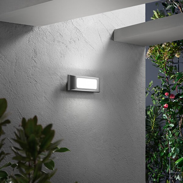 INTEC DESERT LED vanjska zidna svjetiljka, antracit, širine 25 cm, metalna, Crno, Aluminij