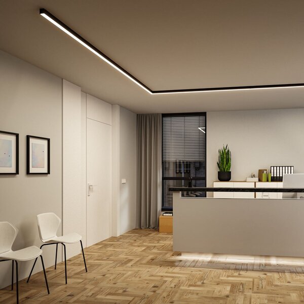 Paulmann LED svjetlosna traka Linion, crna, 50 cm, 3000 K, prigušiva, Crno, Dnevni boravak/blagovaonica, Aluminij