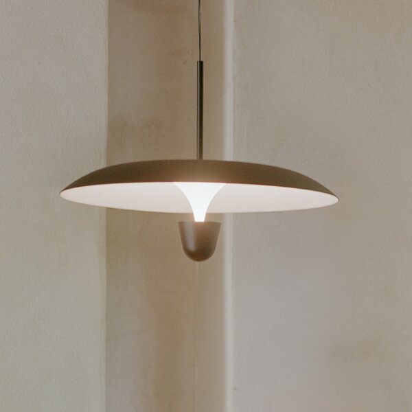 New Works LED viseća svjetiljka Kantarell, Ø 55 cm, crna, prigušiva, Crno, Dnevni boravak/blagovaonica, Metal