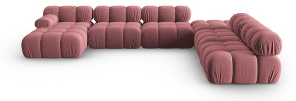 Ružičasta baršunasti sofa 379 cm Bellis – Micadoni Home