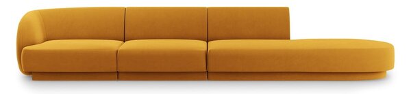 Senf žuta baršunasti sofa 302 cm Miley – Micadoni Home