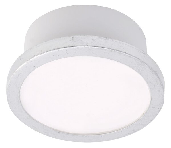 LIGHTME stropna svjetiljka Aqua Uno, Ø 11 cm, srebrni list, IP44, Metalik, kupaonica, Aluminij