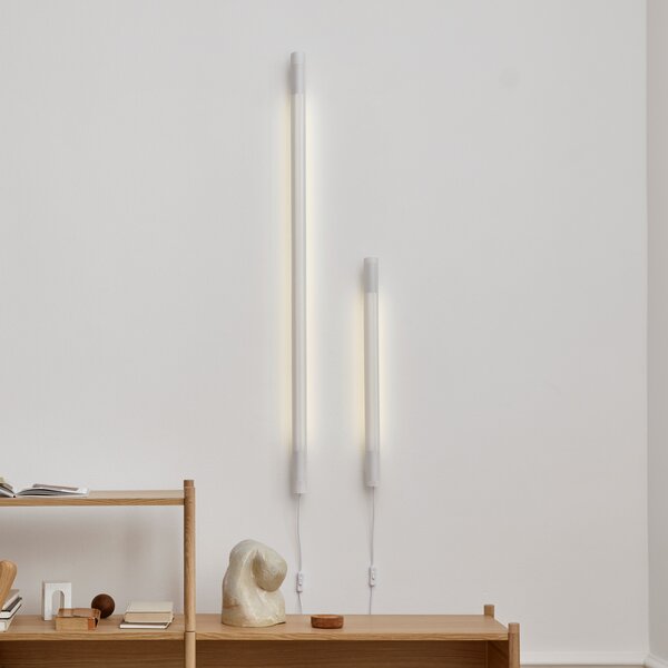 GEJST Rarent zidna svjetiljka s utikačem, bijela, visina 70 cm, G13 LED, Bijela, Dnevni boravak/blagovaonica, Metal