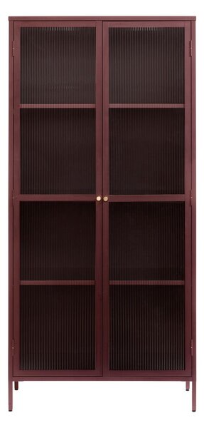 Crvena metalna vitrina 90x190 cm Bronco - Unique Furniture