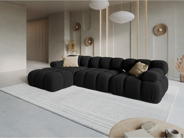 Crna baršunasta sofa 285 cm Bellis – Micadoni Home