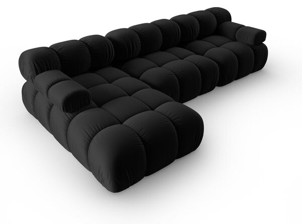 Crna baršunasta sofa 285 cm Bellis – Micadoni Home