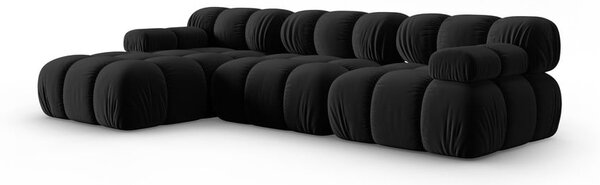 Crna baršunasta sofa 285 cm Bellis – Micadoni Home