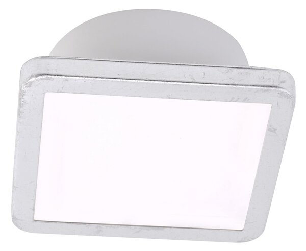 LIGHTME stropna svjetiljka Aqua Uno, 11x11 cm, srebrni list, IP44, Metalik, kupaonica, Aluminij