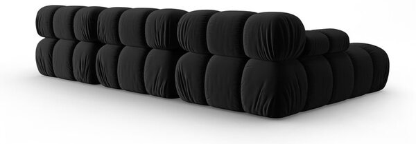 Crna baršunasta sofa 285 cm Bellis – Micadoni Home