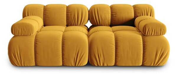 Žuta baršunasti sofa 188 cm Bellis – Micadoni Home